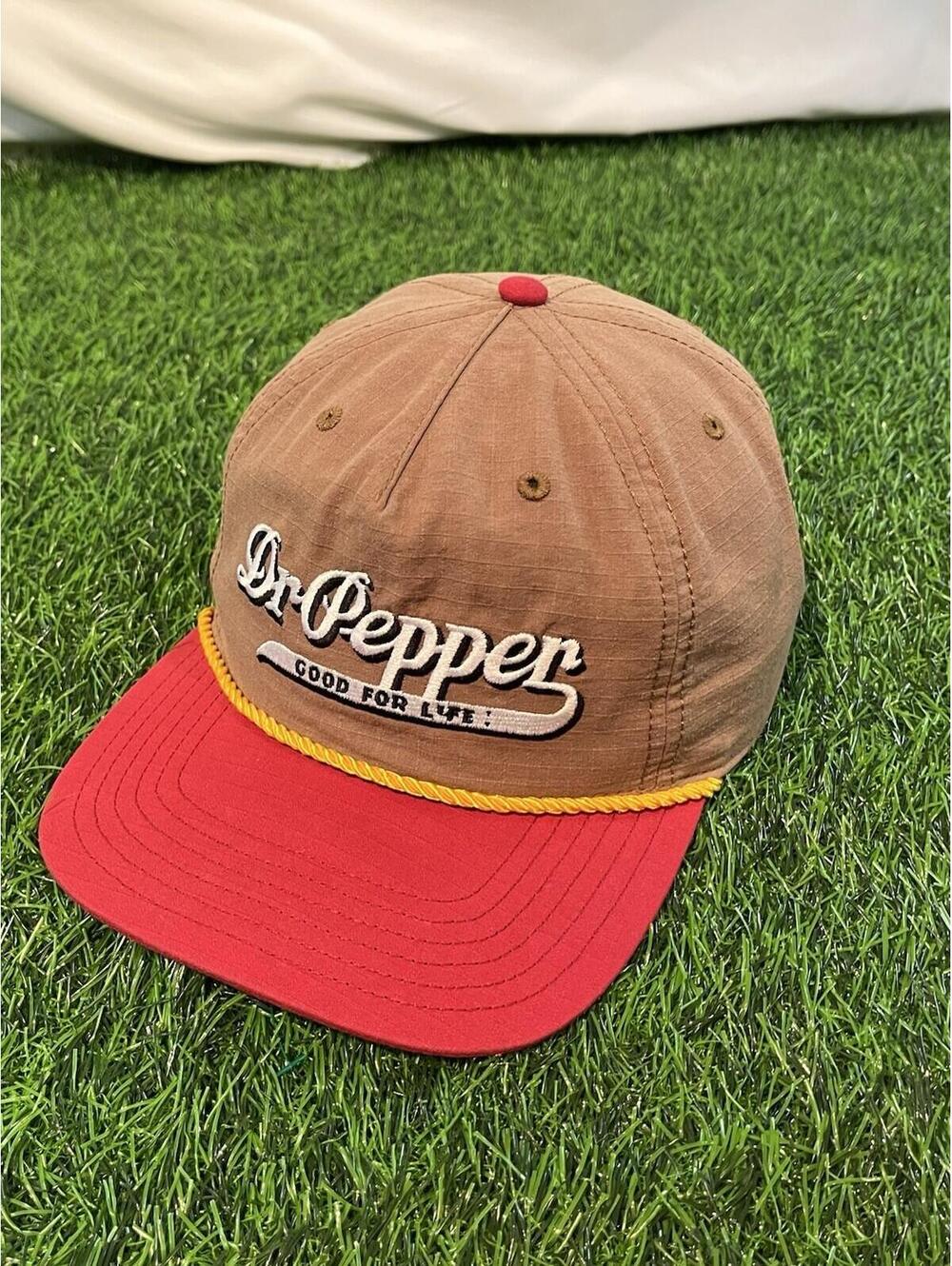 Vintage Style Dr. Pepper Good For Life  Brown & Red Snapback Hat Cap OSFA